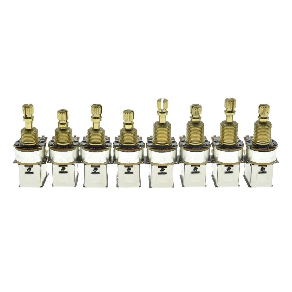 Dopro Full Brass Shaft Push/Push Pot Guitar Bass Audio/Linear Taper Potentiometer with USA Thread Shaft B500K Linear Taper 19.5m